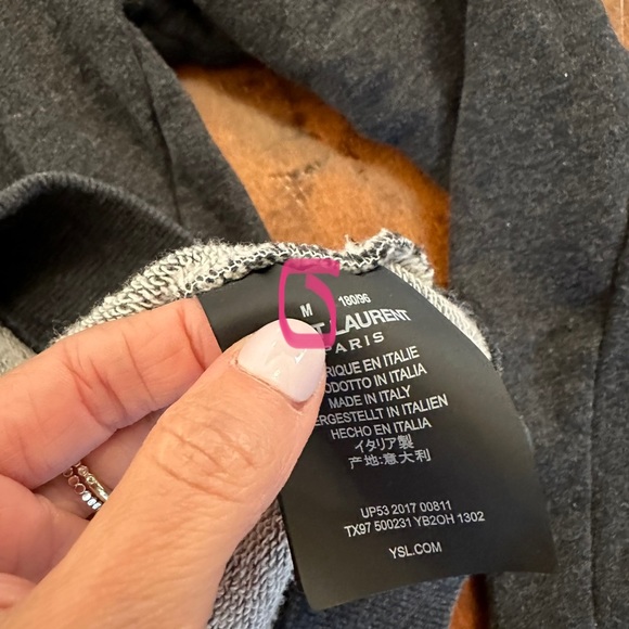 Saint Laurent YSL Lightning Bolt Graphic Sweatshirt Sz M fits like a Small - Picture 6 of 9